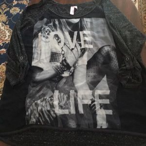 Graphic nylon sweater